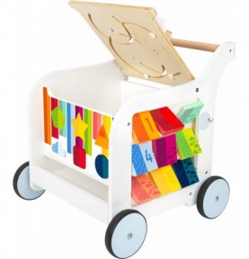 Chariot de marche en bois - Table activité bébé - Arc-en-Ciel Deluxe