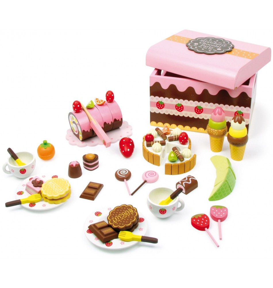 Dinette en bois : Friandises, bonbons, gâteaux