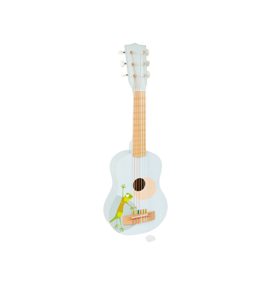 Guitare bleue en bois à 6 cordes instrument de musique jouet pour enfant