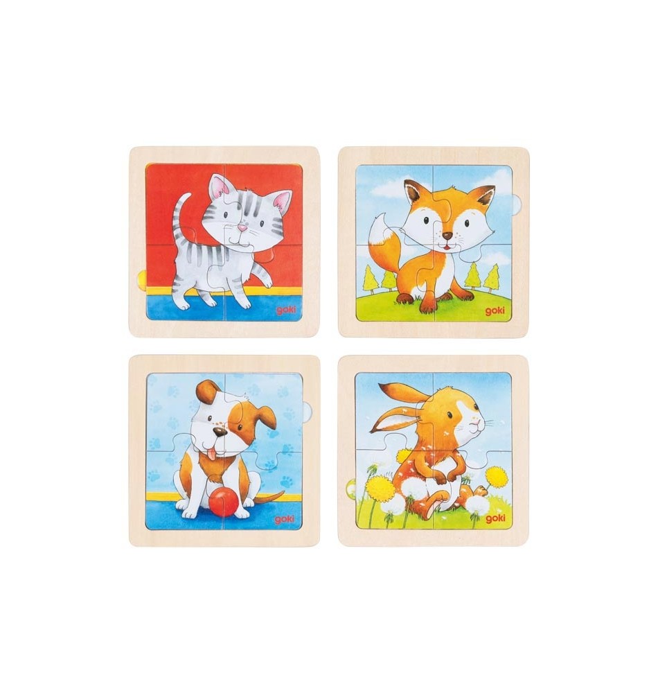 Puzzle bébé : Puzzle en bois - Puzzle 4 pièces | Jouet Montessori