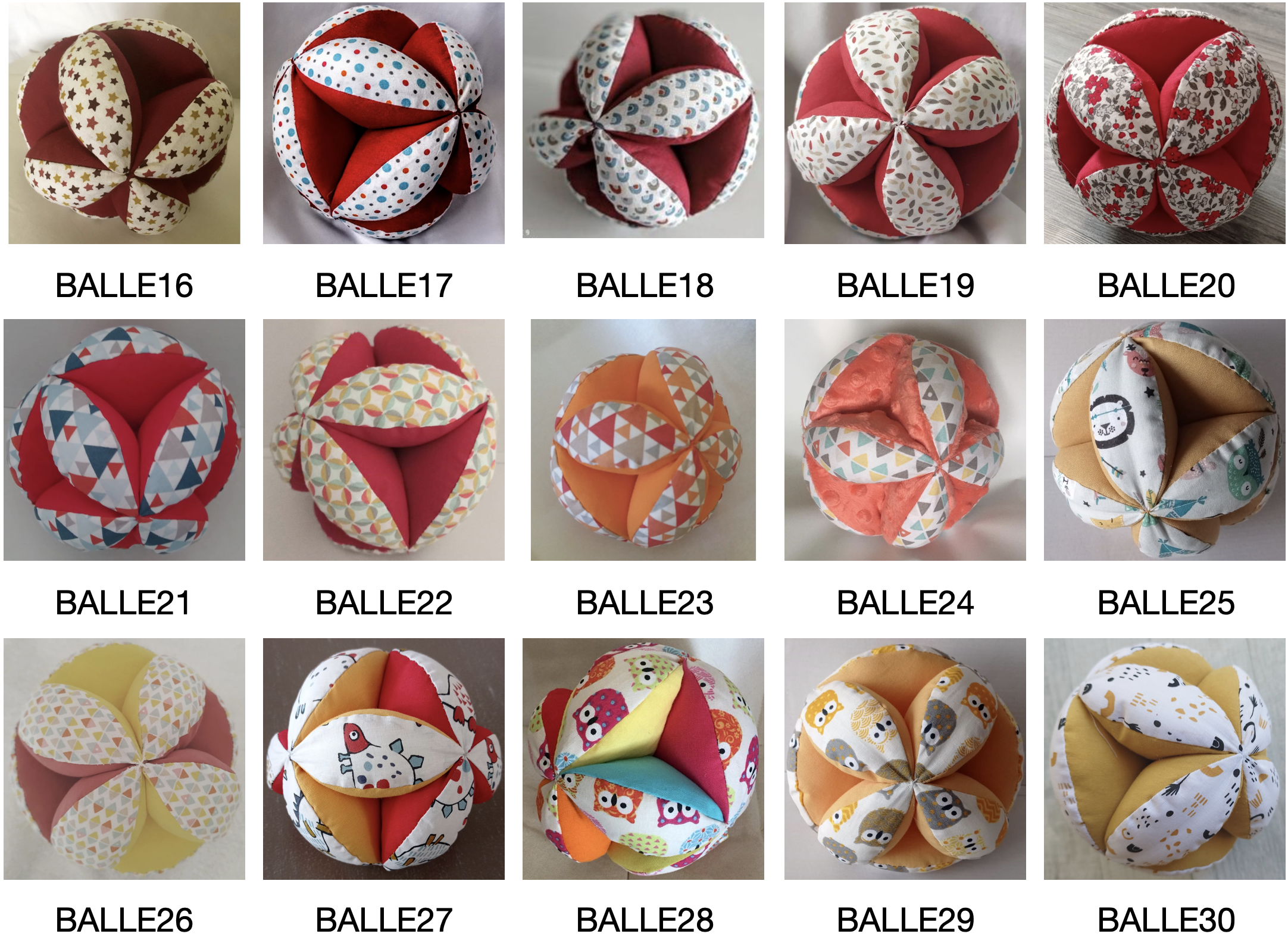 Balle sensorielle : Balle de préhension Montessori - Tissu Bio Prénom Grelot